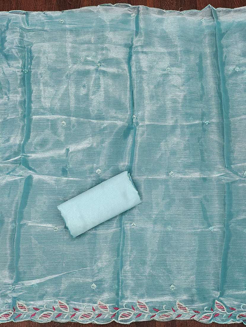 women solid with work embroidered unstitched suit set - 21986644 -  Standard Image - 3