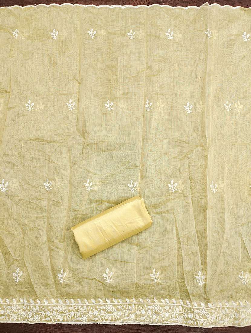 women solid with work embroidered unstitched suit set - 21986661 -  Standard Image - 3