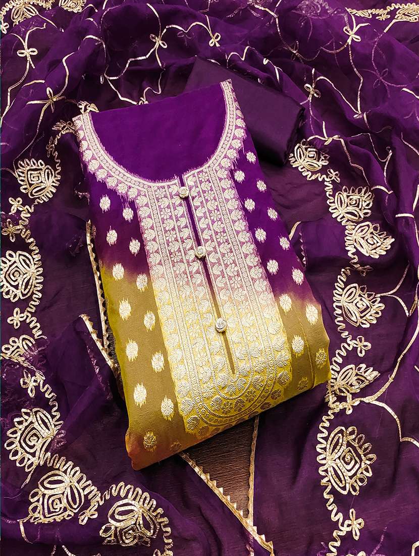 women self design zari work unstitched suit set - 21986669 -  Zoom Image - 0