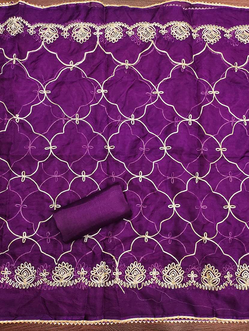 women self design zari work unstitched suit set - 21986669 -  Standard Image - 3