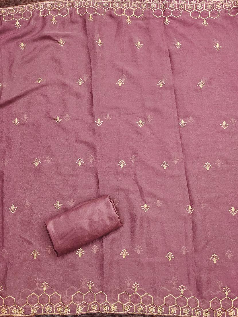 women solid with work embroidered unstitched suit set - 21986671 - Standard Image - 3