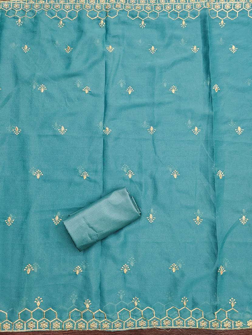 women solid with work embroidered unstitched suit set - 21986674 -  Standard Image - 3