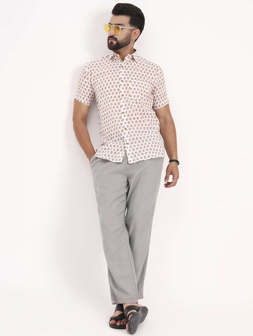 men printed short sleeve regular fit casual shirt - 21986724 - Standard Image - 5