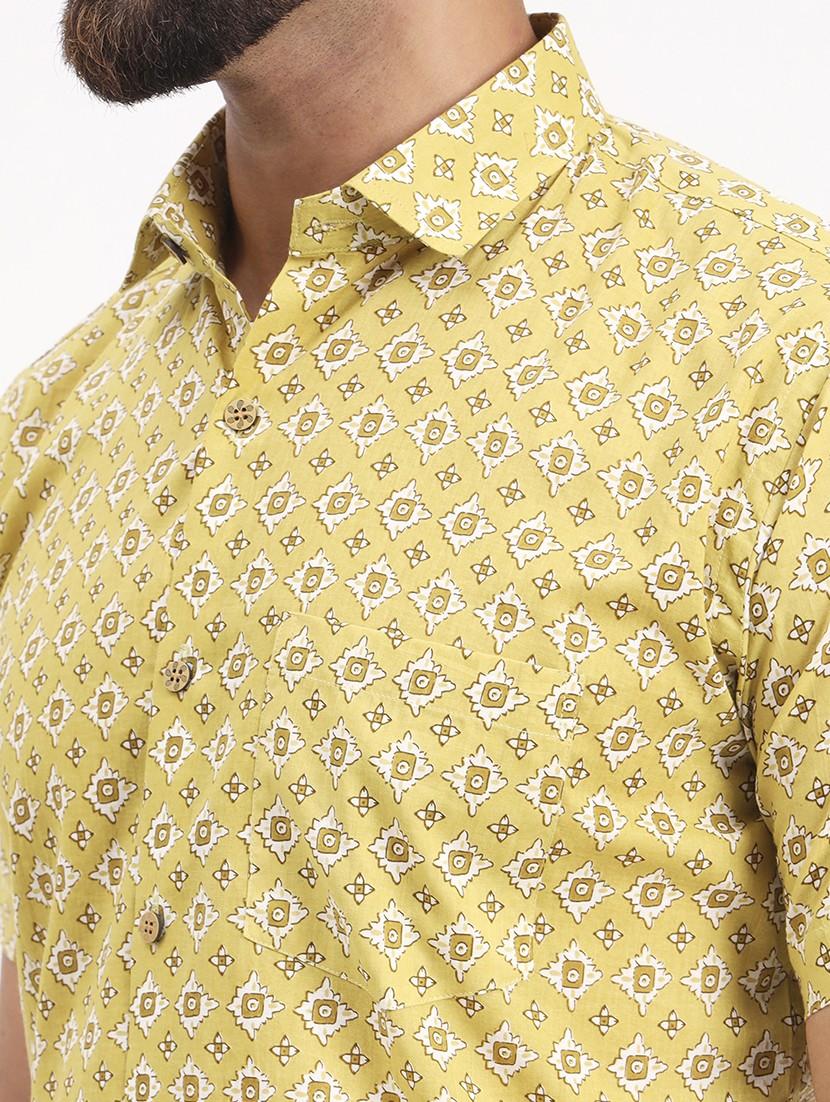 men printed short sleeve regular fit casual shirt - 21986734 - Standard Image - 5