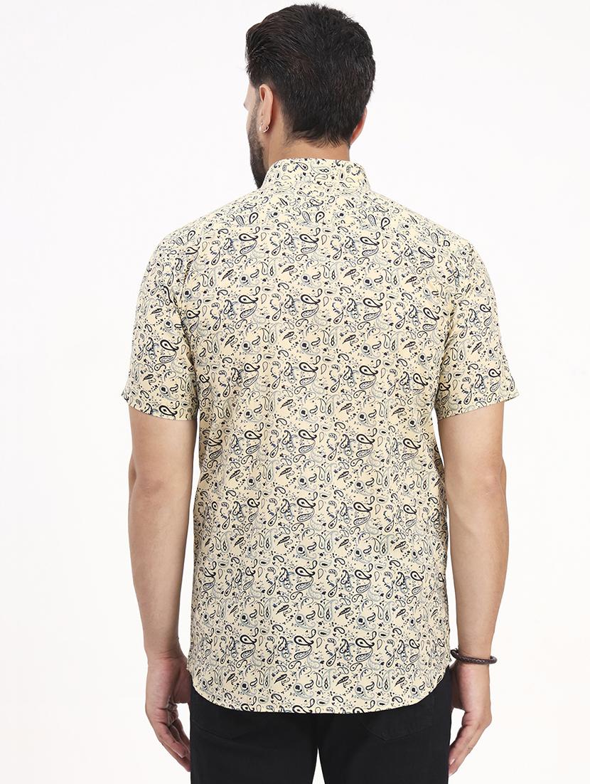 men printed short sleeve regular fit casual shirt - 21986736 - Standard Image - 3