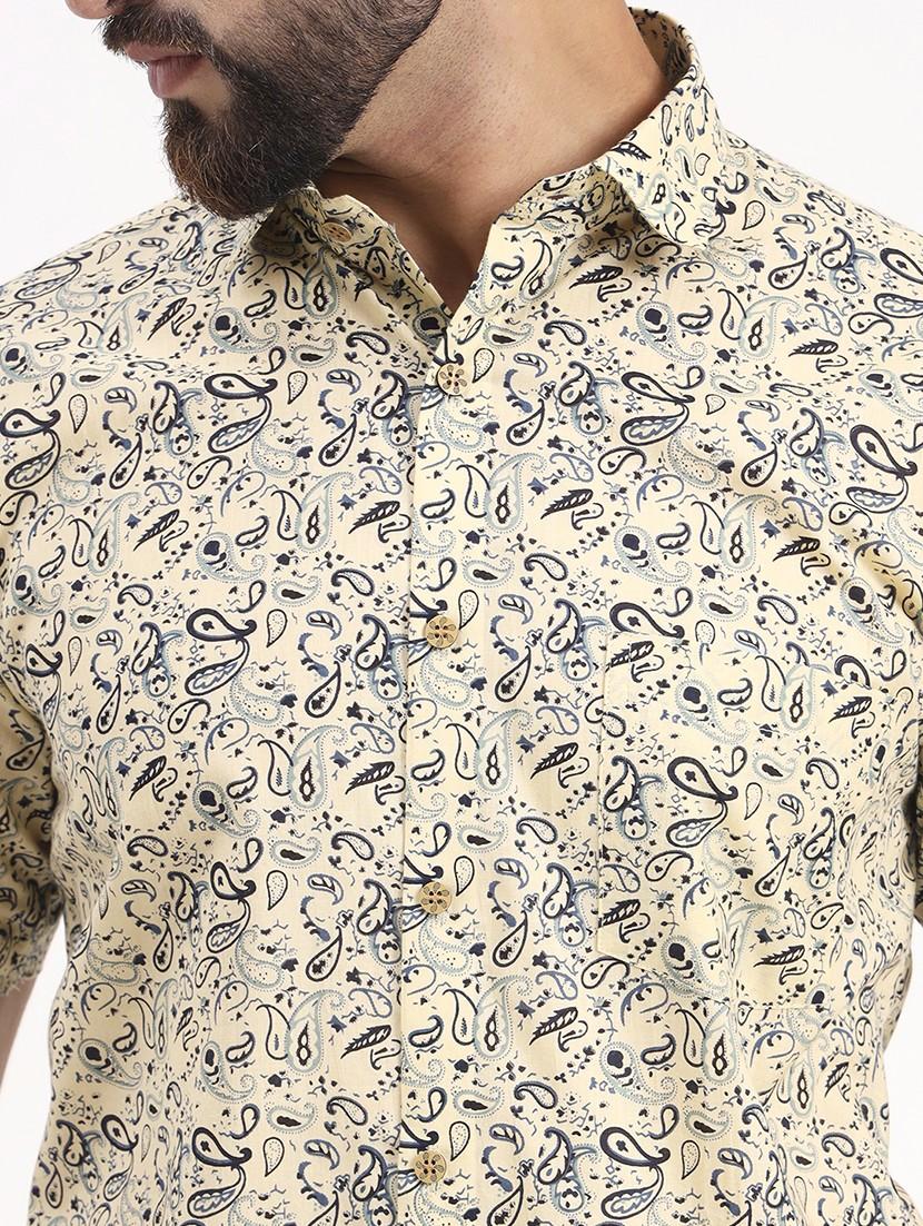 men printed short sleeve regular fit casual shirt - 21986736 - Standard Image - 5
