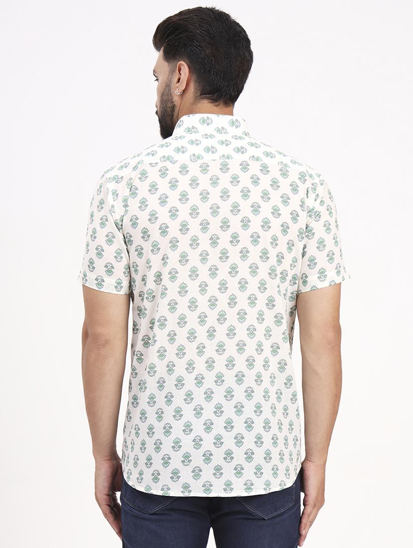 men printed short sleeve regular fit casual shirt - 21986739 - Standard Image - 3