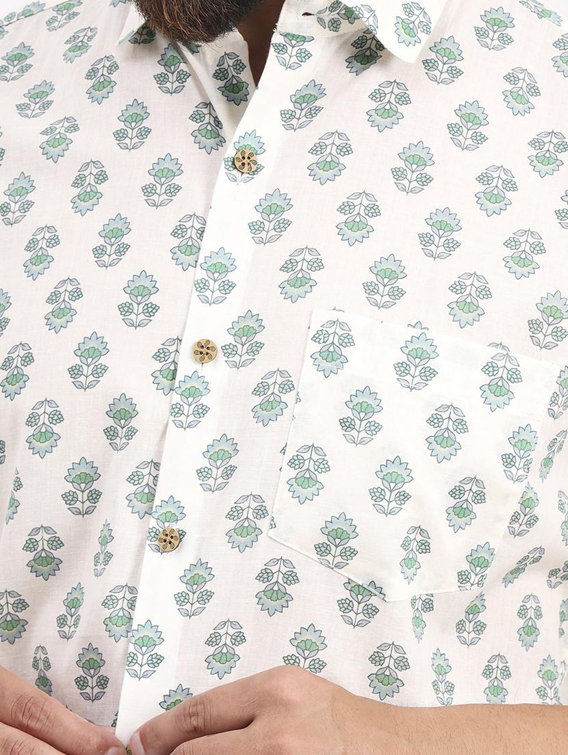 men printed short sleeve regular fit casual shirt - 21986739 - Standard Image - 5