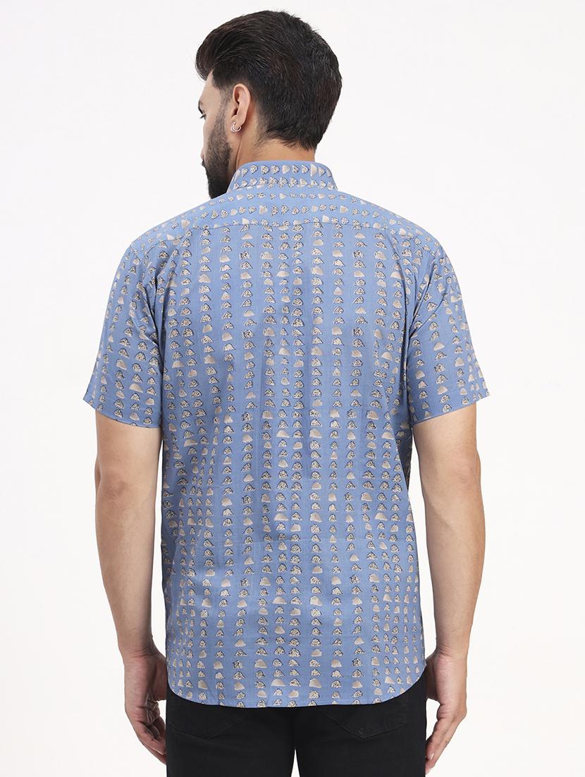 men printed short sleeve regular fit casual shirt - 21986742 - Standard Image - 3