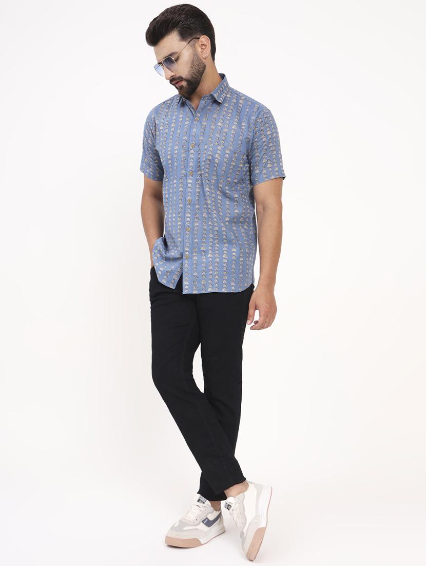 men printed short sleeve regular fit casual shirt - 21986742 - Standard Image - 5