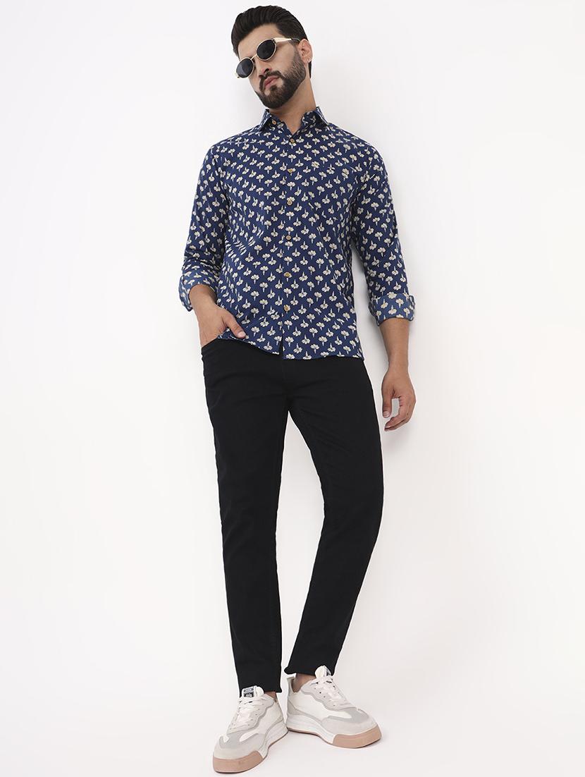 men printed long sleeve regular fit casual shirt - 21986746 - Standard Image - 5