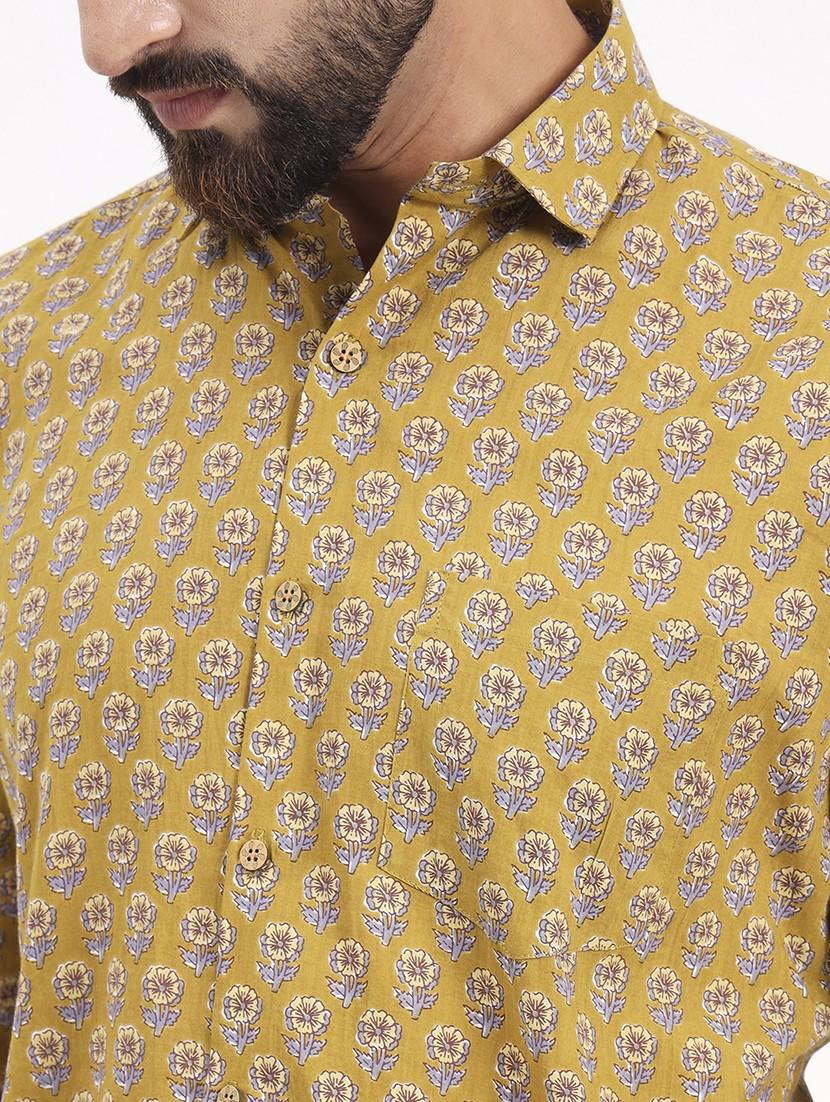 men printed long sleeve regular fit casual shirt - 21986754 - Standard Image - 5