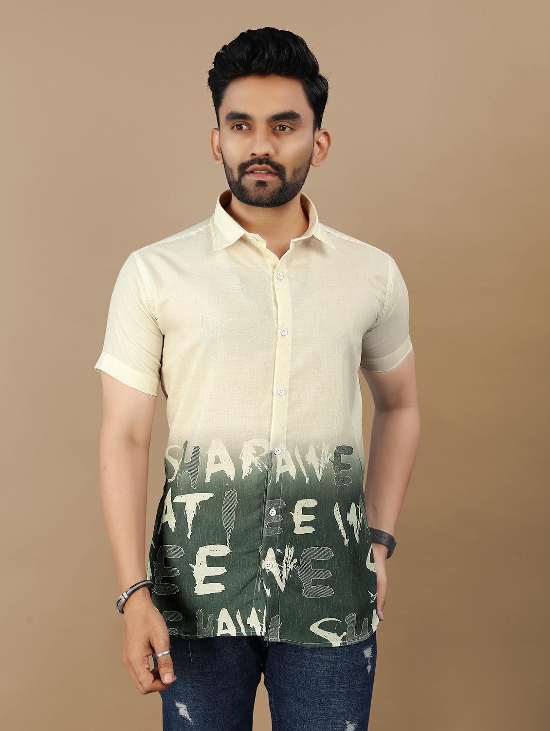 men printed short sleeve collared regular fit shirt - 21986755 - Zoom Image - 0