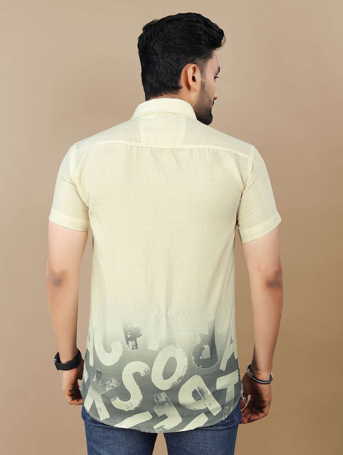 men printed short sleeve collared regular fit shirt - 21986757 -  Standard Image - 3