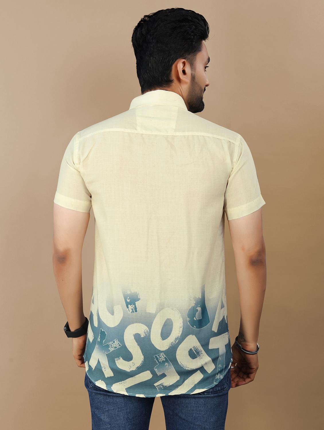 men printed short sleeve collared regular fit shirt - 21986758 - Standard Image - 3