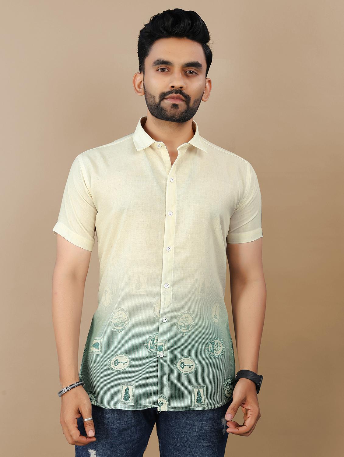 men printed short sleeve collared regular fit shirt - 21986759 - Zoom Image - 0