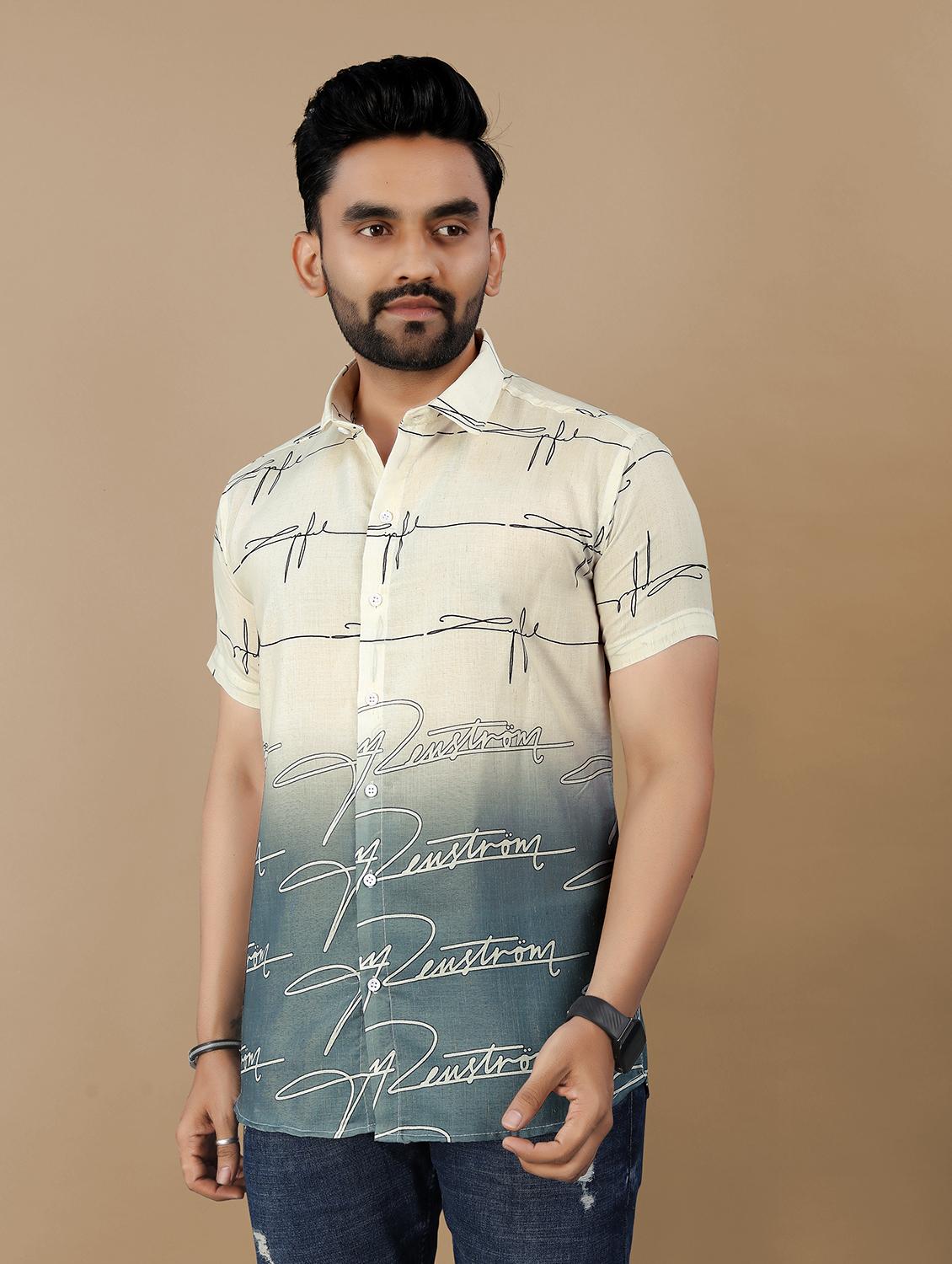 men printed collared regular fit shirt - 21986761 - Zoom Image - 0