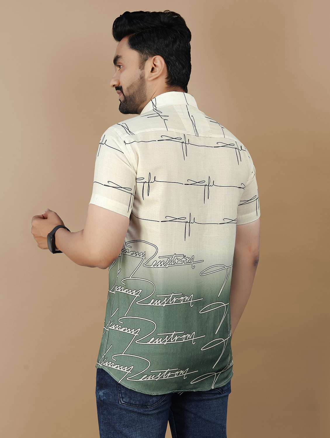 men printed collared regular fit shirt - 21986762 -  Standard Image - 3