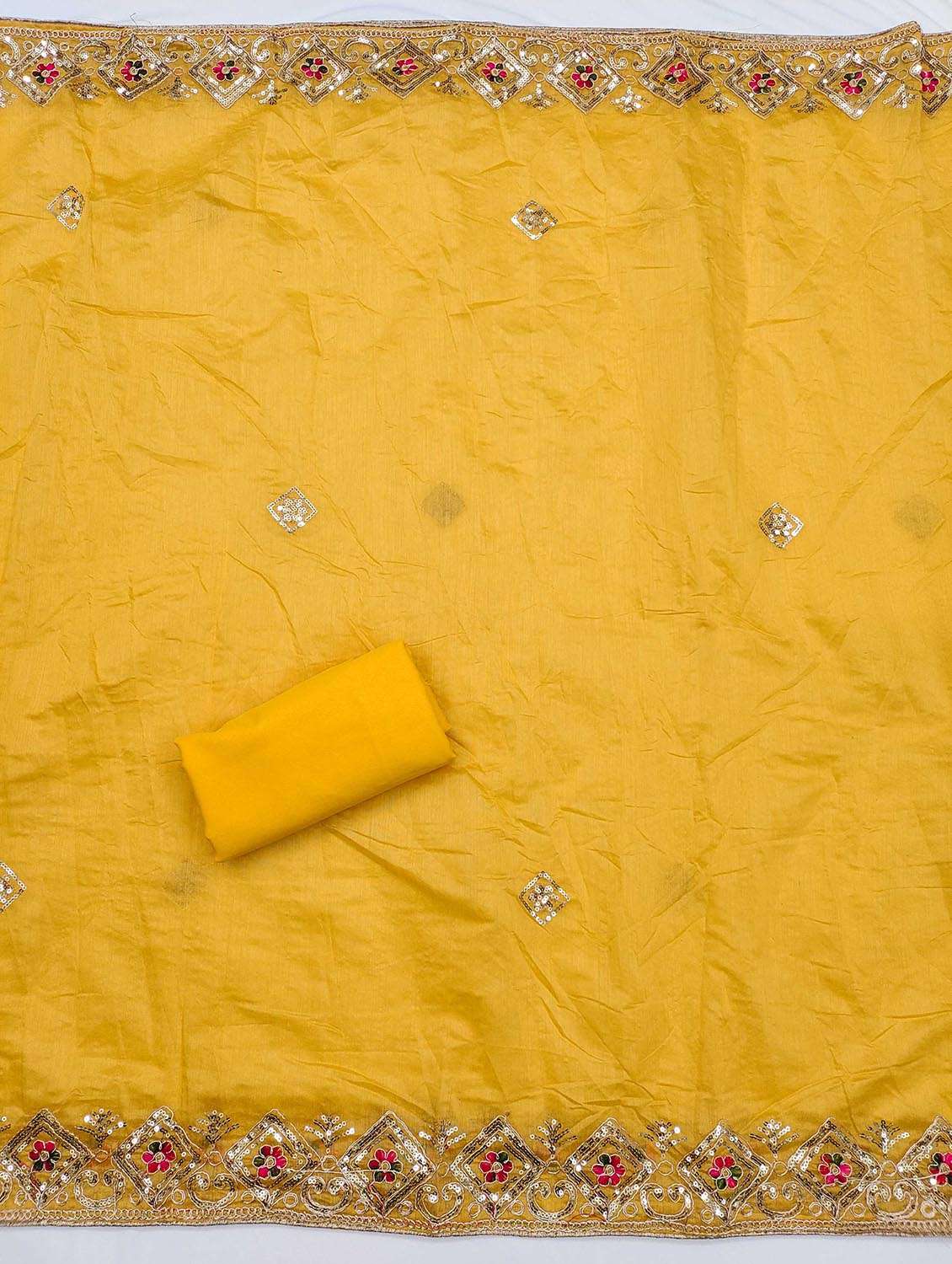 women solid with work embroidered unstitched suit set - 21986778 -  Standard Image - 3