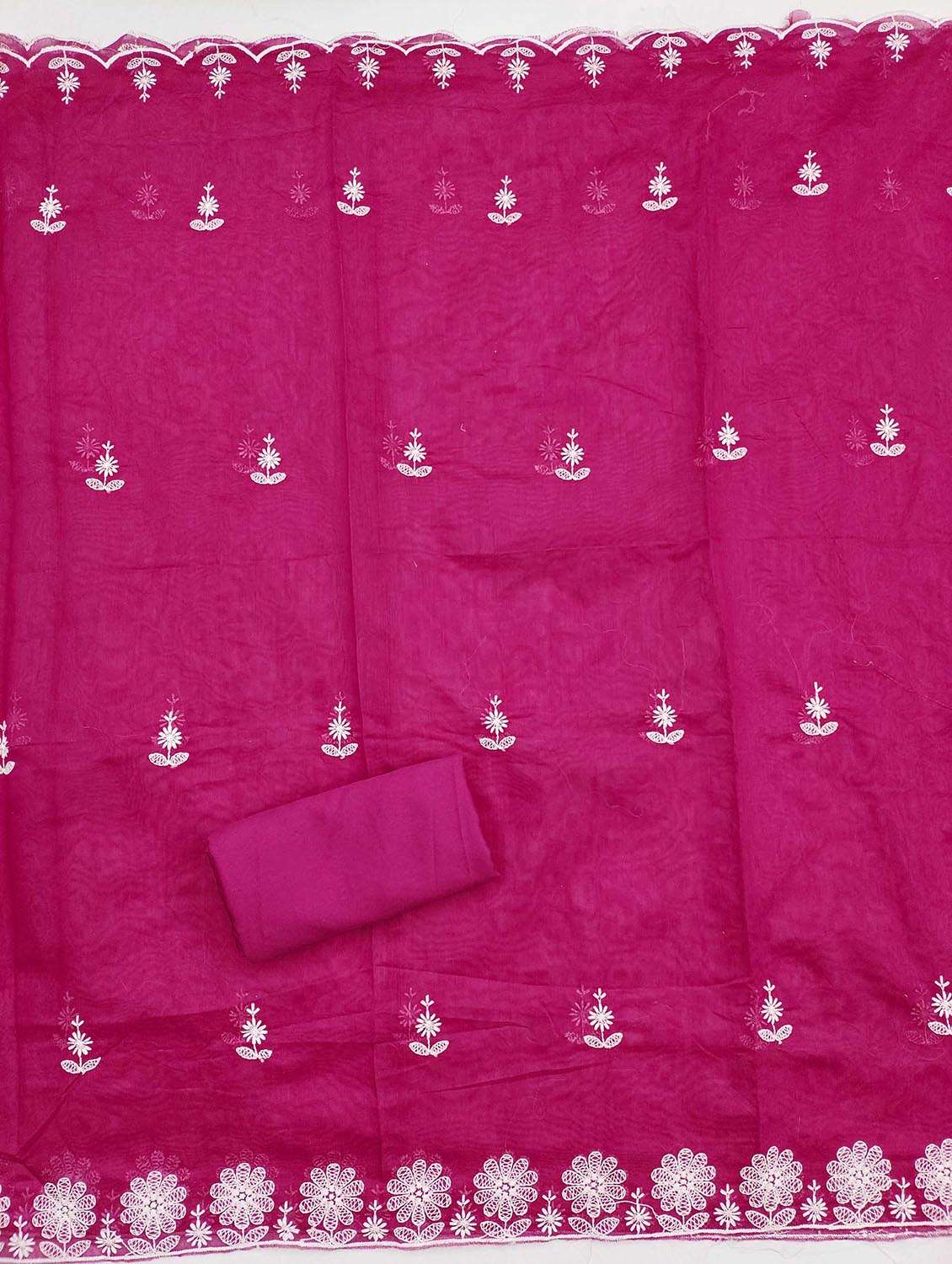 women solid with work embroidered unstitched suit set - 21986783 -  Standard Image - 3