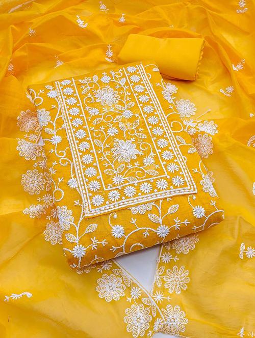 women solid with work embroidered unstitched suit set - 21986784 -  Standard Image - 0