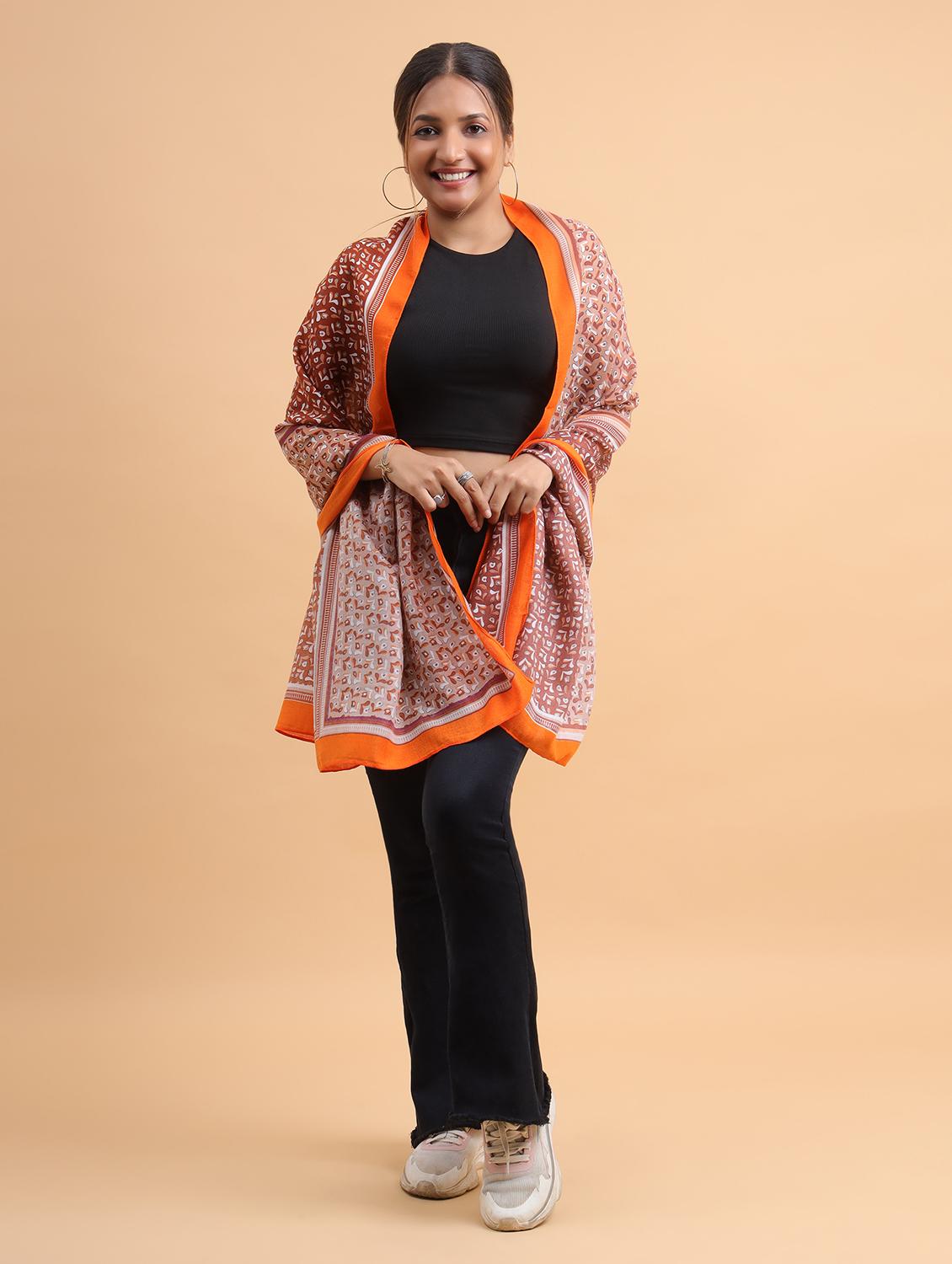 women printed viscose scarf - 21986807 - Standard Image - 3