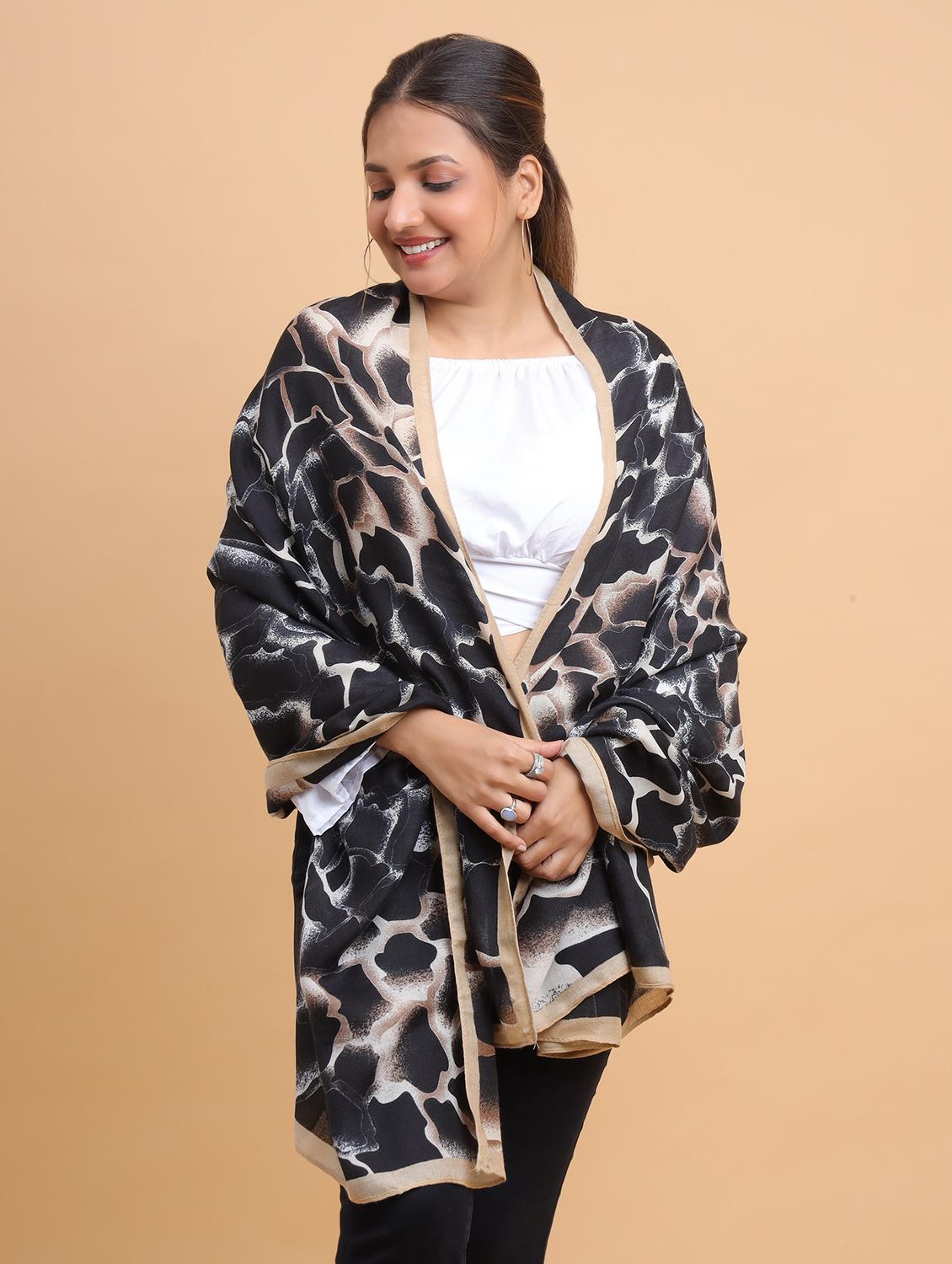 women abstract print viscose scarf   - 21986812 -  Zoom Image - 0