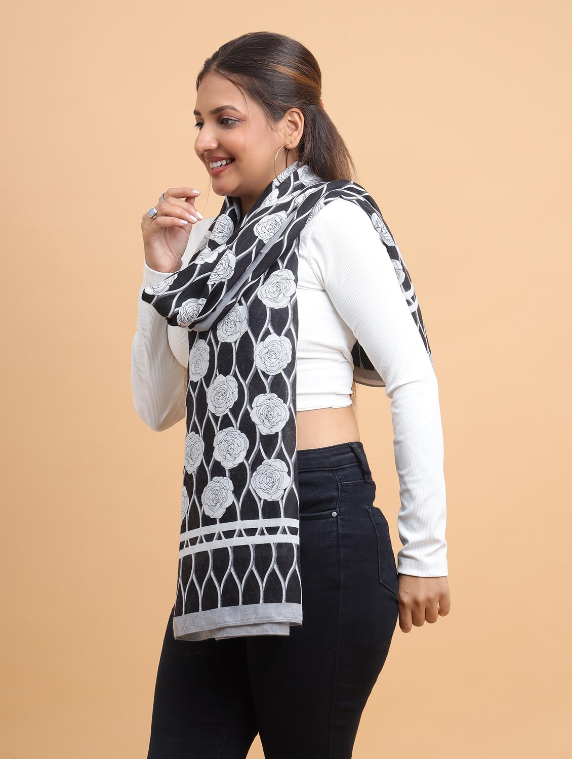 women floral printed viscose scarf - 21986813 - Standard Image - 3