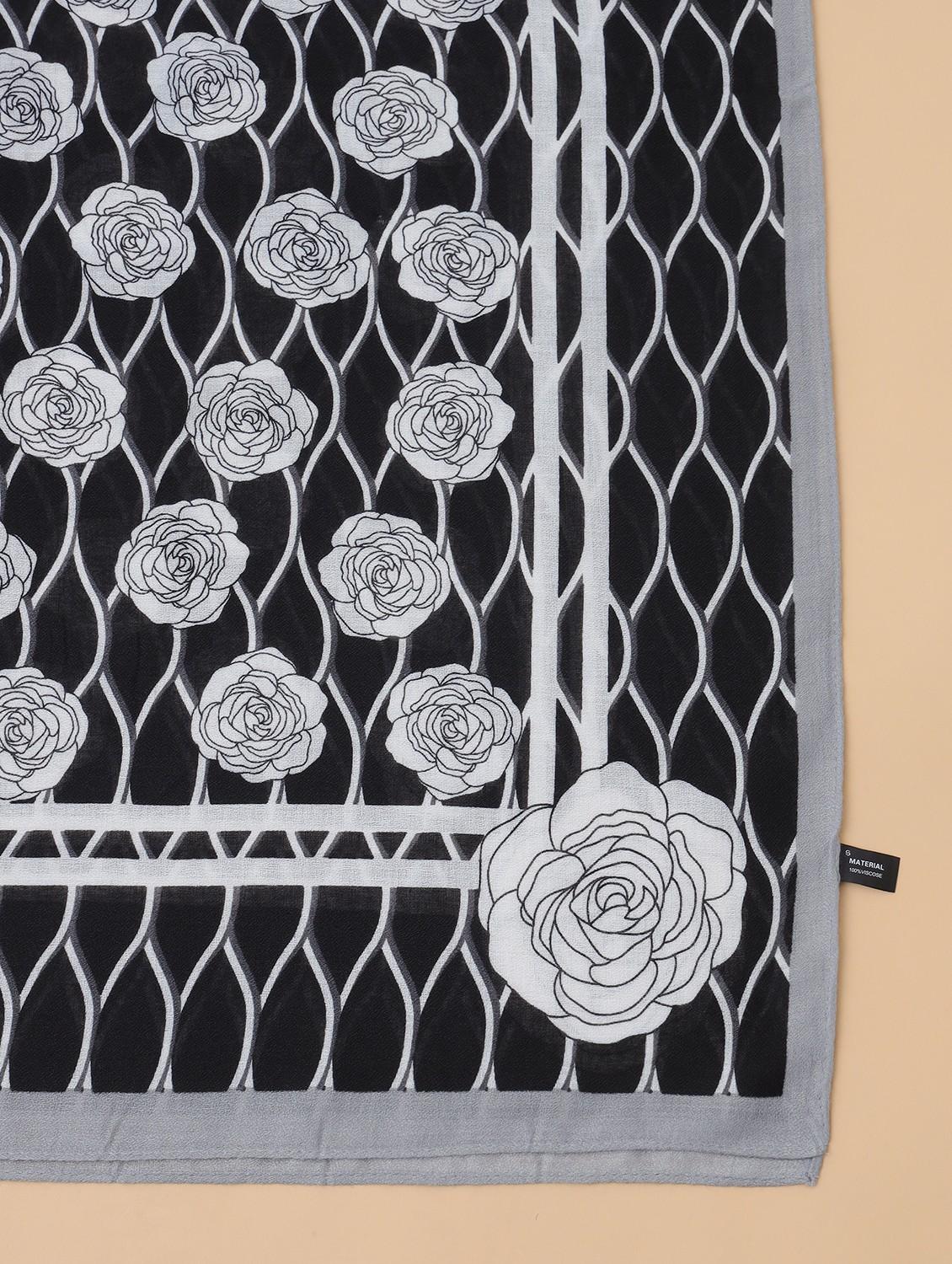 women floral printed viscose scarf - 21986813 - Standard Image - 5