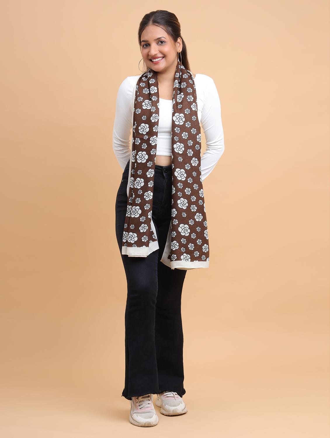 women floral printed viscose scarf - 21986815 - Standard Image - 3