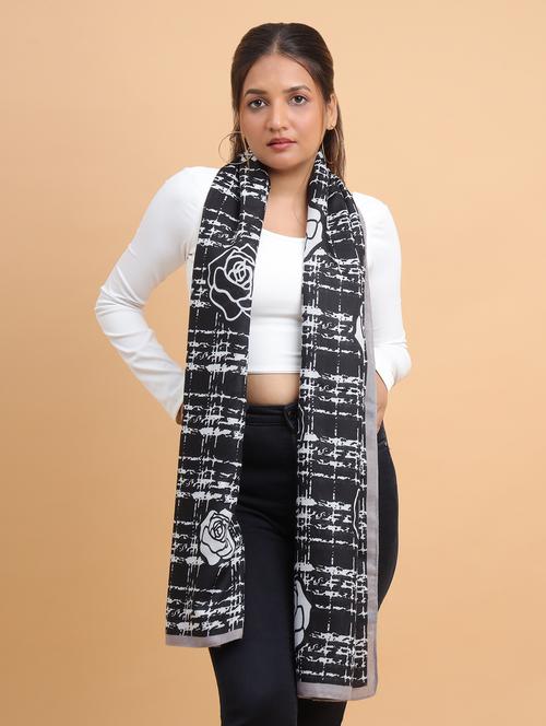 floral printed rectangular viscose blend women scarf - 21986823 -  Standard Image - 0