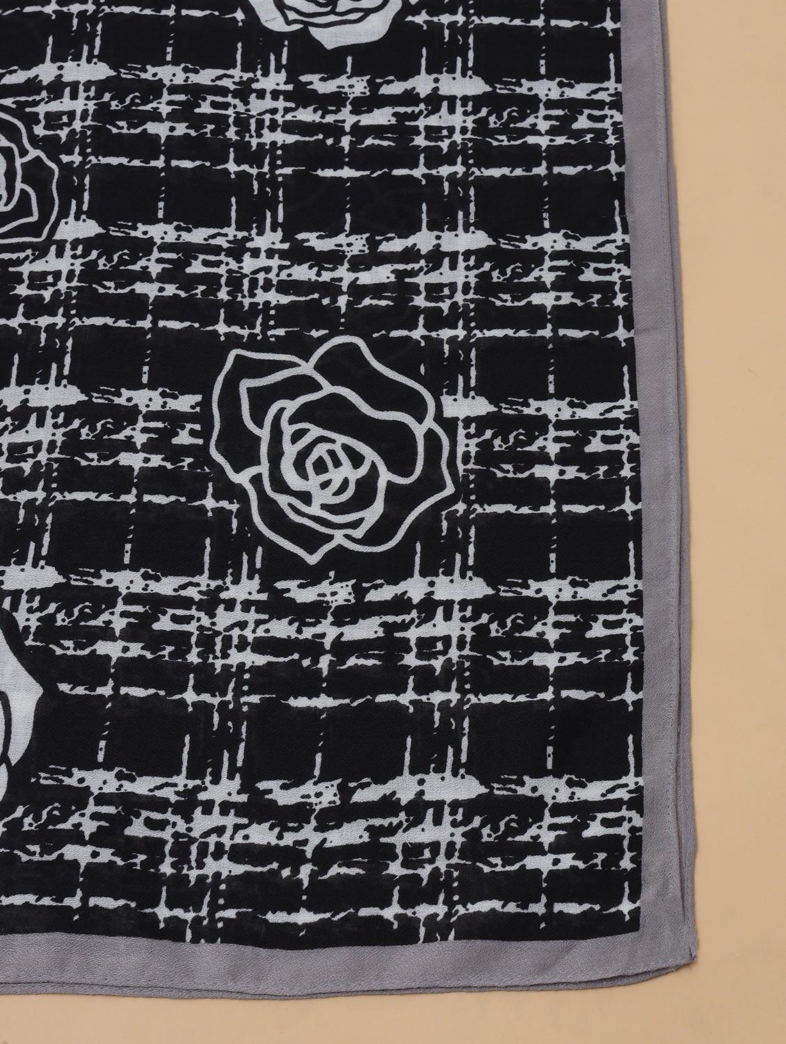 floral printed rectangular viscose blend women scarf - 21986823 - Standard Image - 5