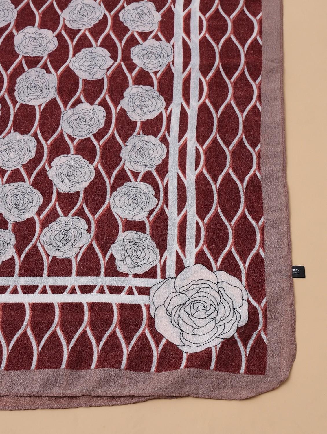 printed maroon color scarf - 21986824 - Standard Image - 5