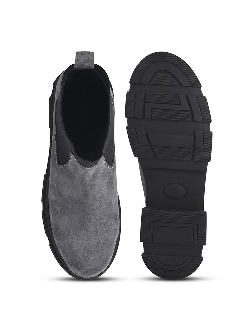 women grey solid ankle boot - 21986866 - Standard Image - 5