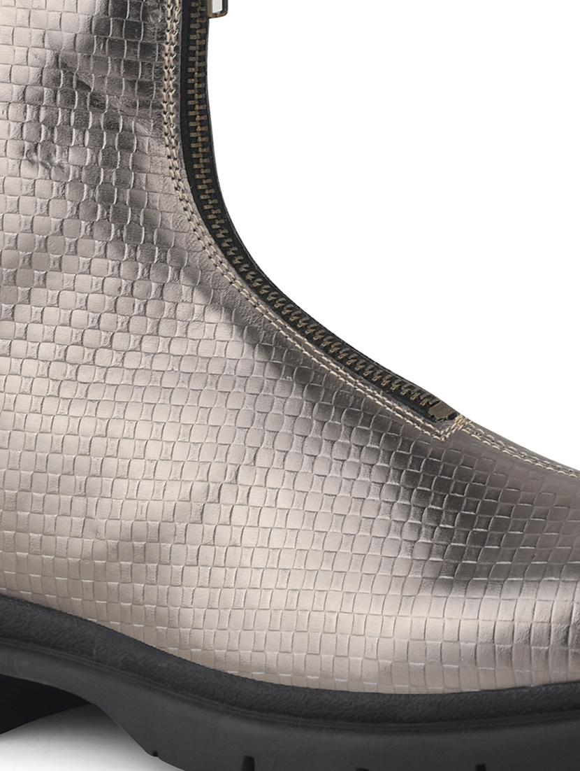 women metallic textured ankle length boots - 21986867 - Standard Image - 8