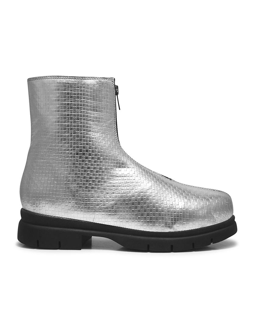 women silver textured ankle length boots - 21986868 - Standard Image - 3