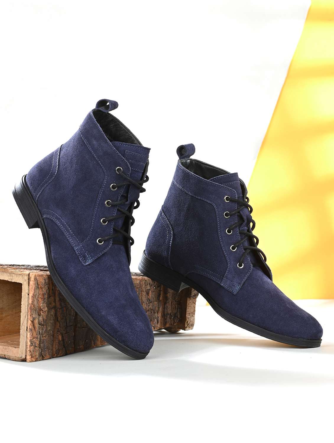 men navy blue lace up boot - 21986873 -  Zoom Image - 0