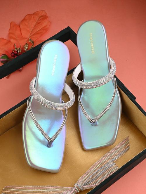 women embellished slip on block heel sandal - 21986891 - Standard Image - 0