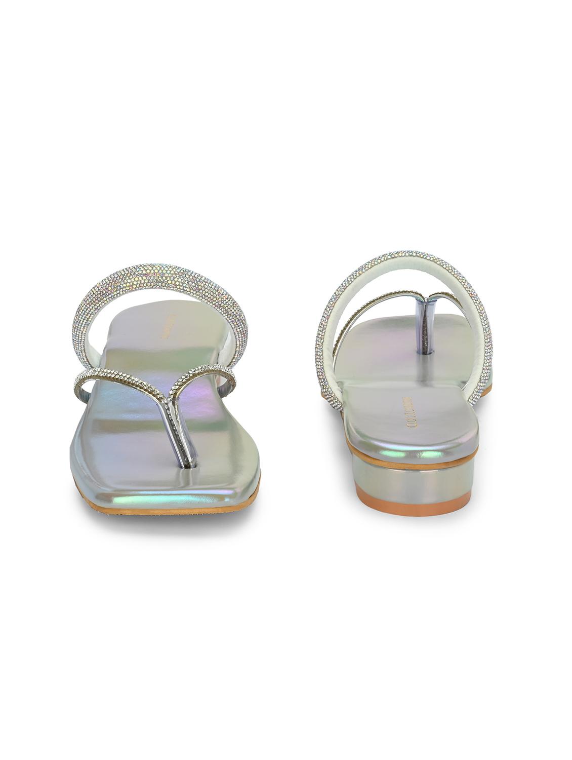 women embellished slip on block heel sandal - 21986891 - Standard Image - 5