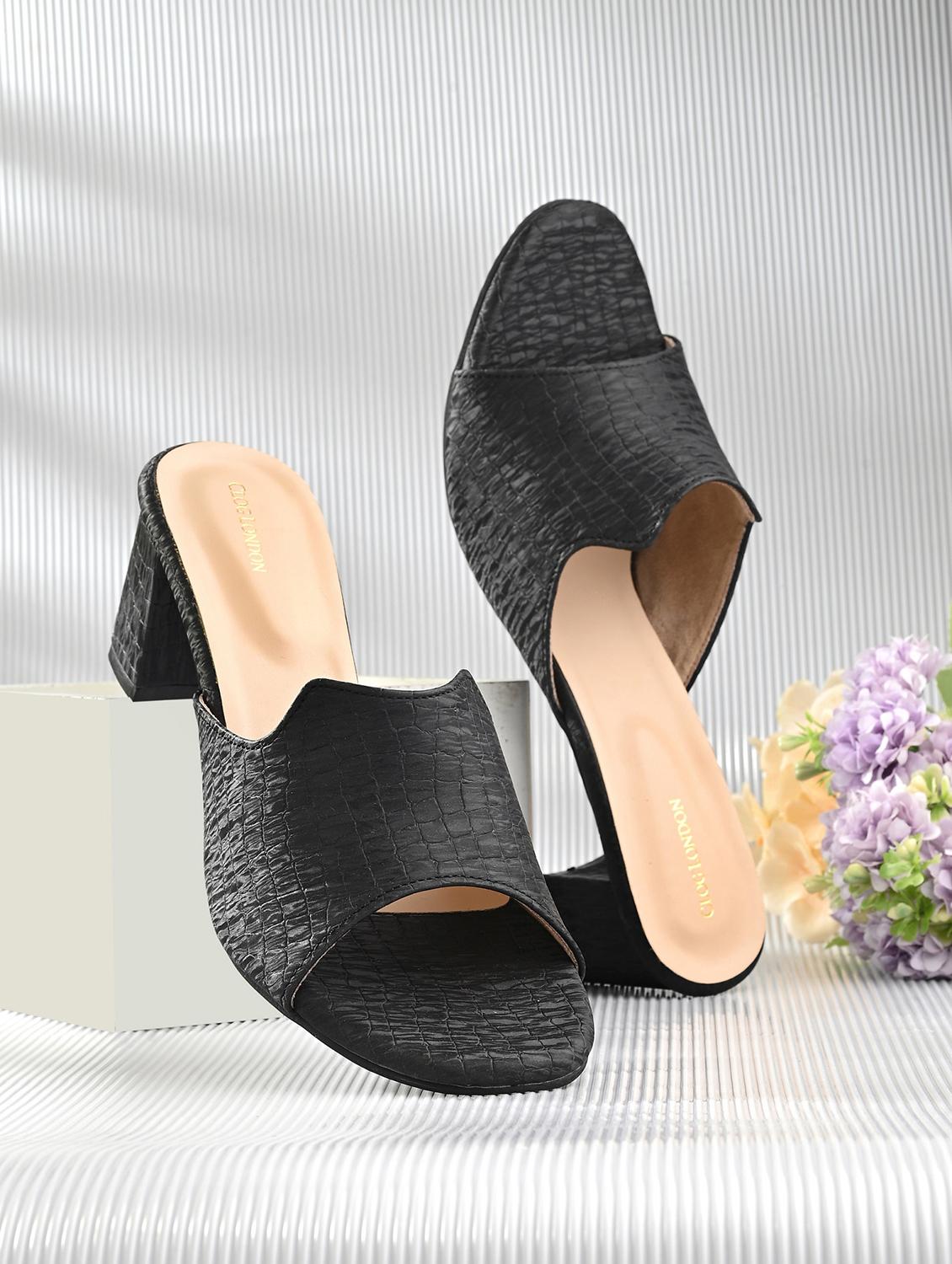 women black slip on block heels - 21986895 - Zoom Image - 0