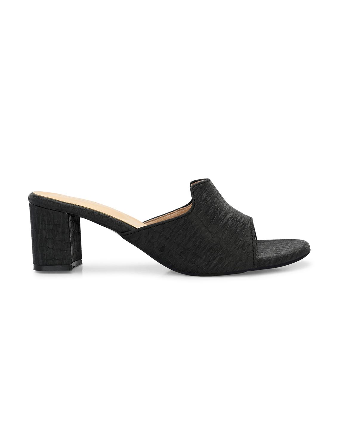women black slip on block heels - 21986895 - Standard Image - 3