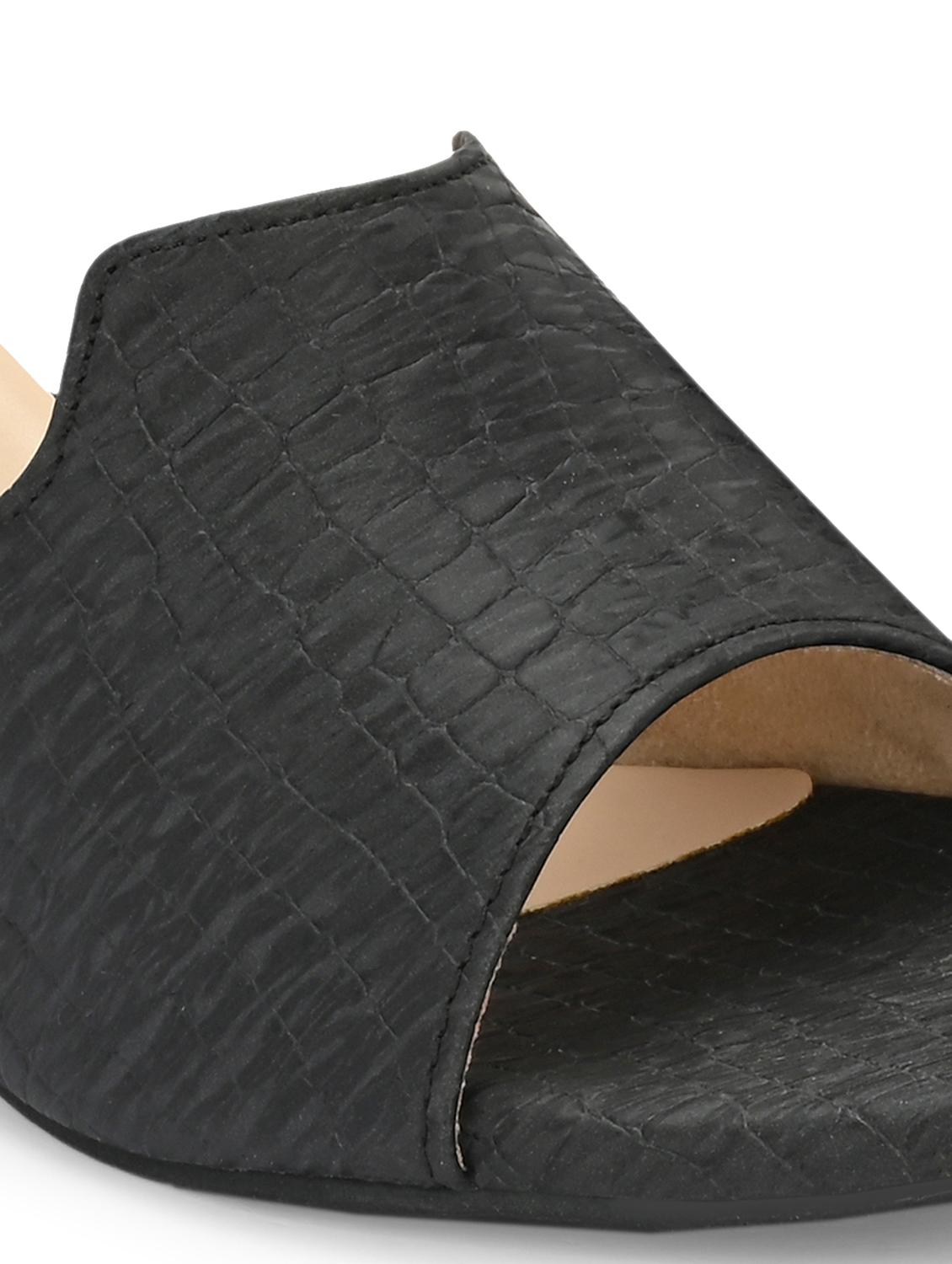 women black slip on block heels - 21986895 - Standard Image - 5