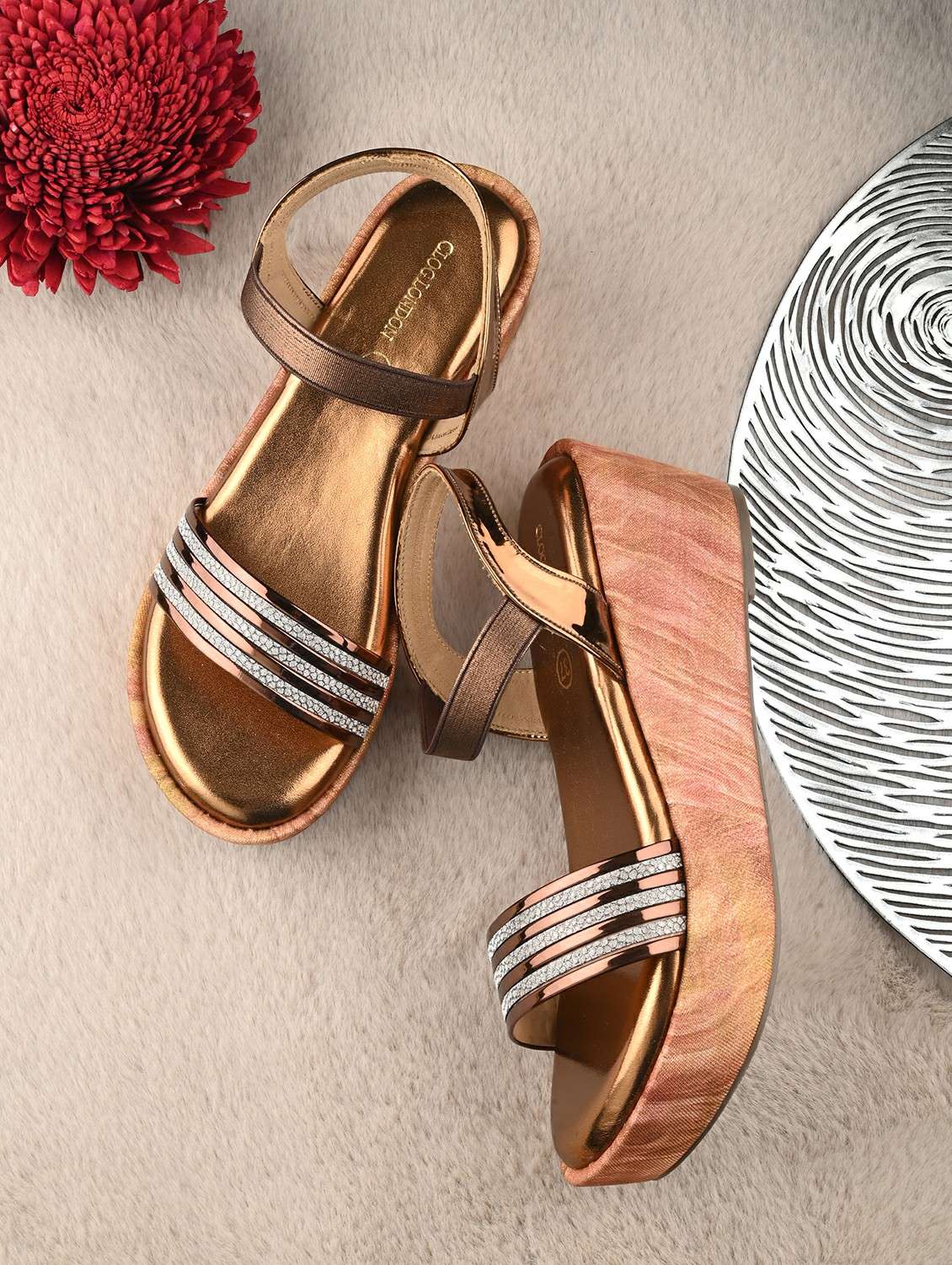 women copper back strap platform wedge - 21986897 -  Zoom Image - 0