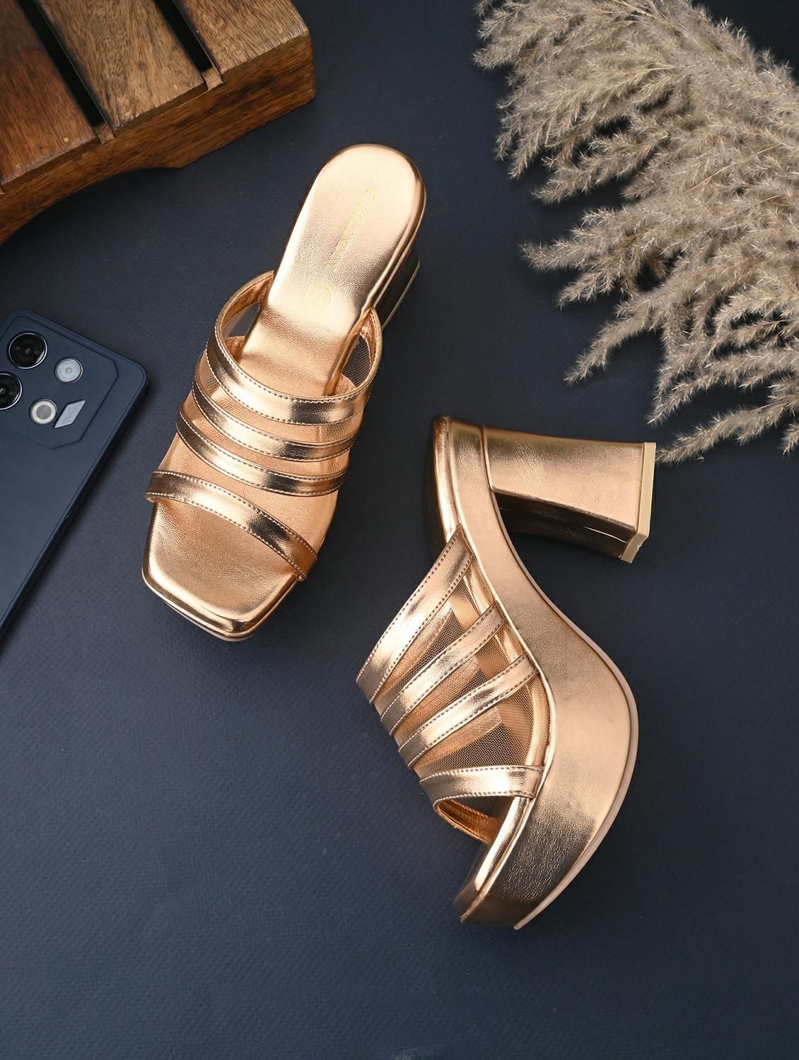 women copper slip on block heels - 21986901 -  Zoom Image - 0