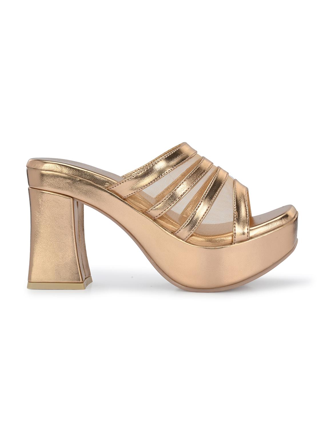women copper slip on block heels - 21986901 - Standard Image - 3