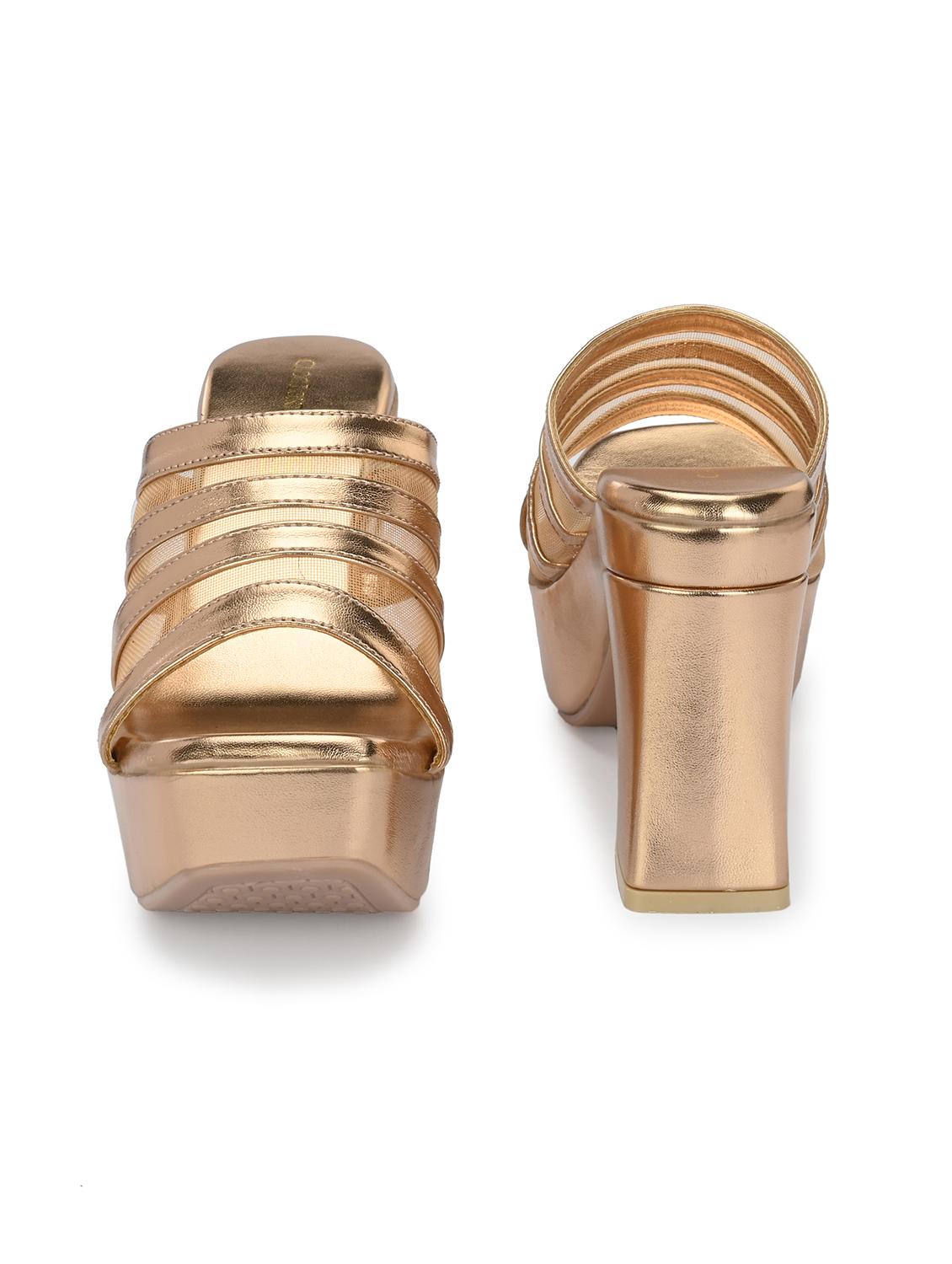 women copper slip on block heels - 21986901 - Standard Image - 5