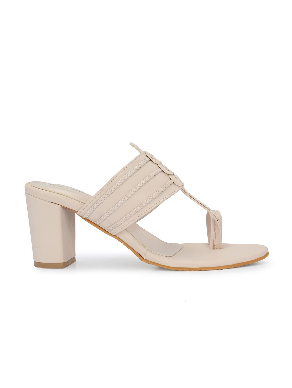 women off white one toe block heel sandal - 21986904 - Standard Image - 3