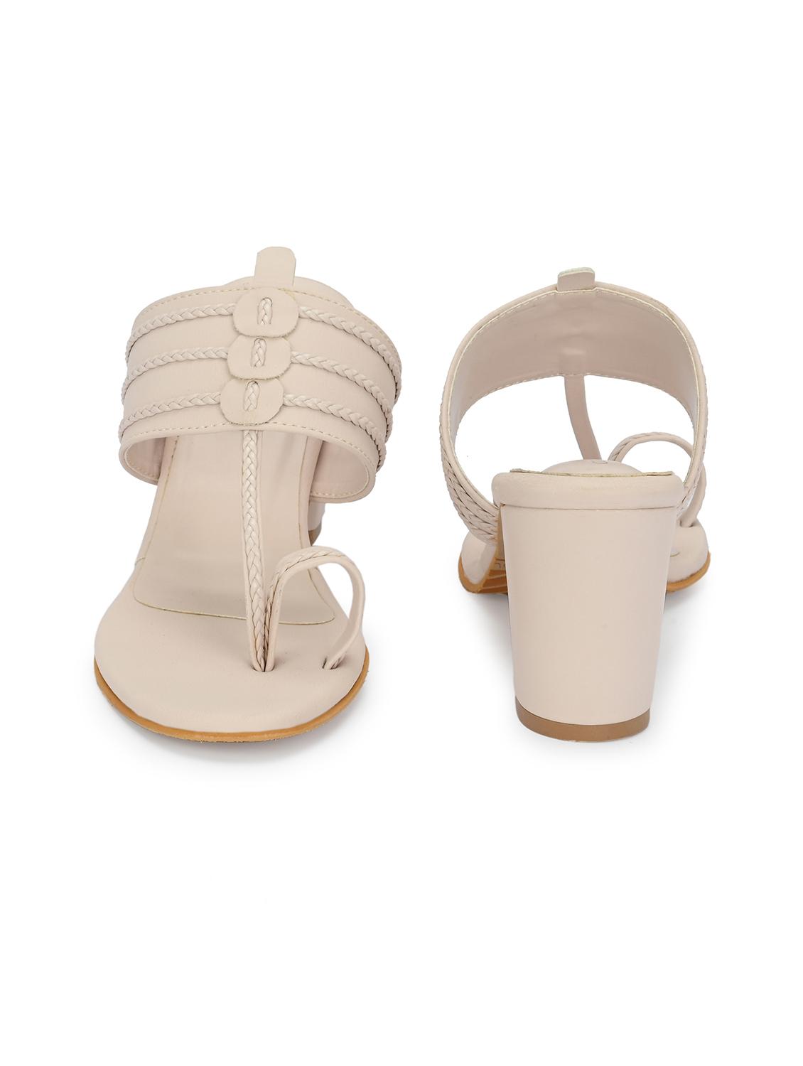 women off white one toe block heel sandal - 21986904 - Standard Image - 5