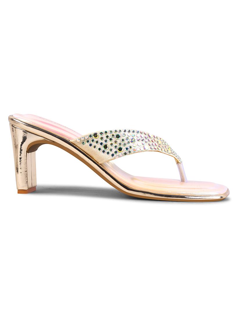 women embellished cream slip on sandal - 21986906 - Standard Image - 3