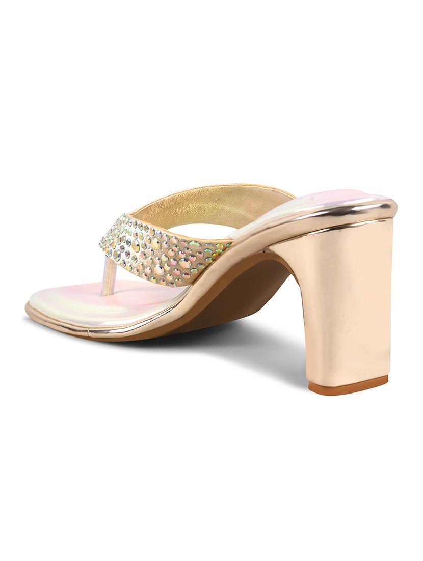 women embellished cream slip on sandal - 21986906 - Standard Image - 5